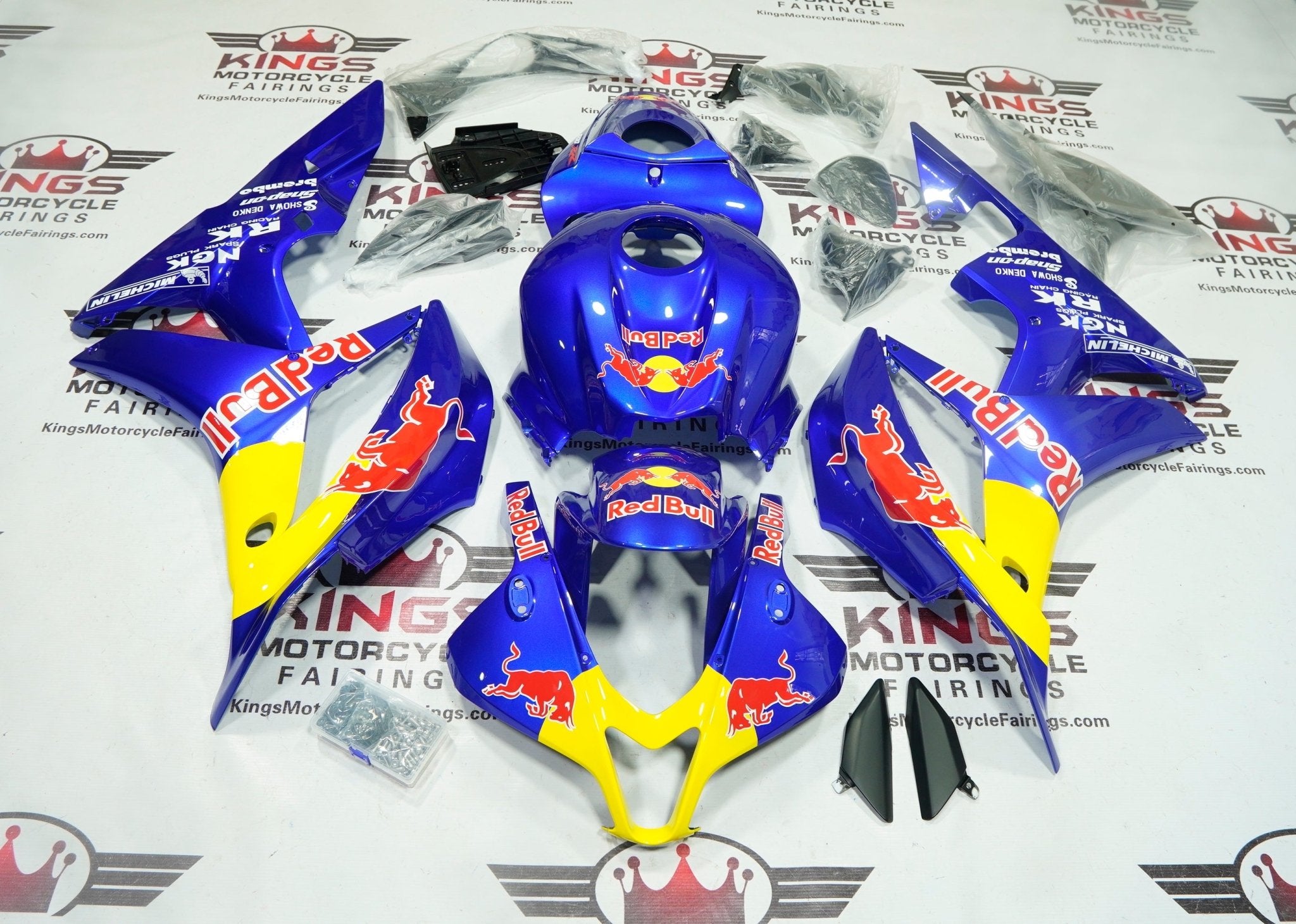 Honda CBR600RR Fairings (2007-2008) Blue RedBull at KingsMotorcycleFairings.com