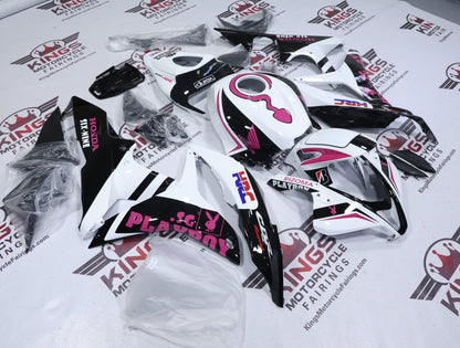 Honda CBR600RR Fairings (2007-2008) Playboy White, Black, Pink from KingsMotorcycleFairings.com