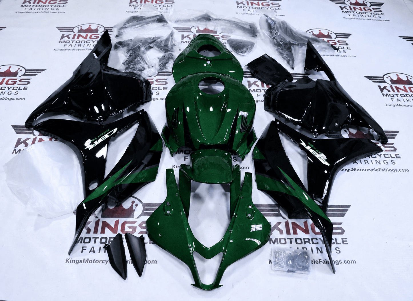 Honda CBR600RR Fairings (2009-2012) Dark Green, Black at KingsMotorcycleFairings.com