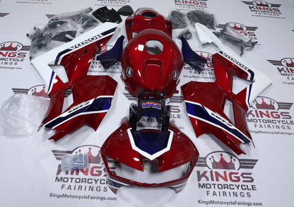 Honda CBR600RR Fairings (2013-2023) Candy Red, Dark Blue, White from KingsMotorcycleFairings.com