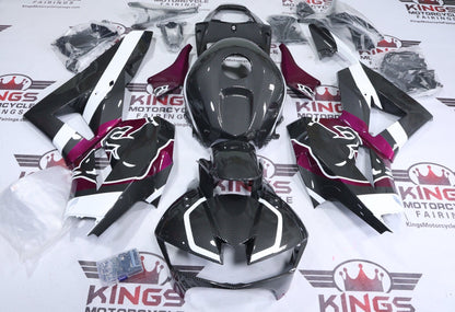 Honda CBR600RR Fairings (2013-2023) Faux Carbon Fiber, Fuchsia Purple, Bull from KingsMotorcycleFairings.com