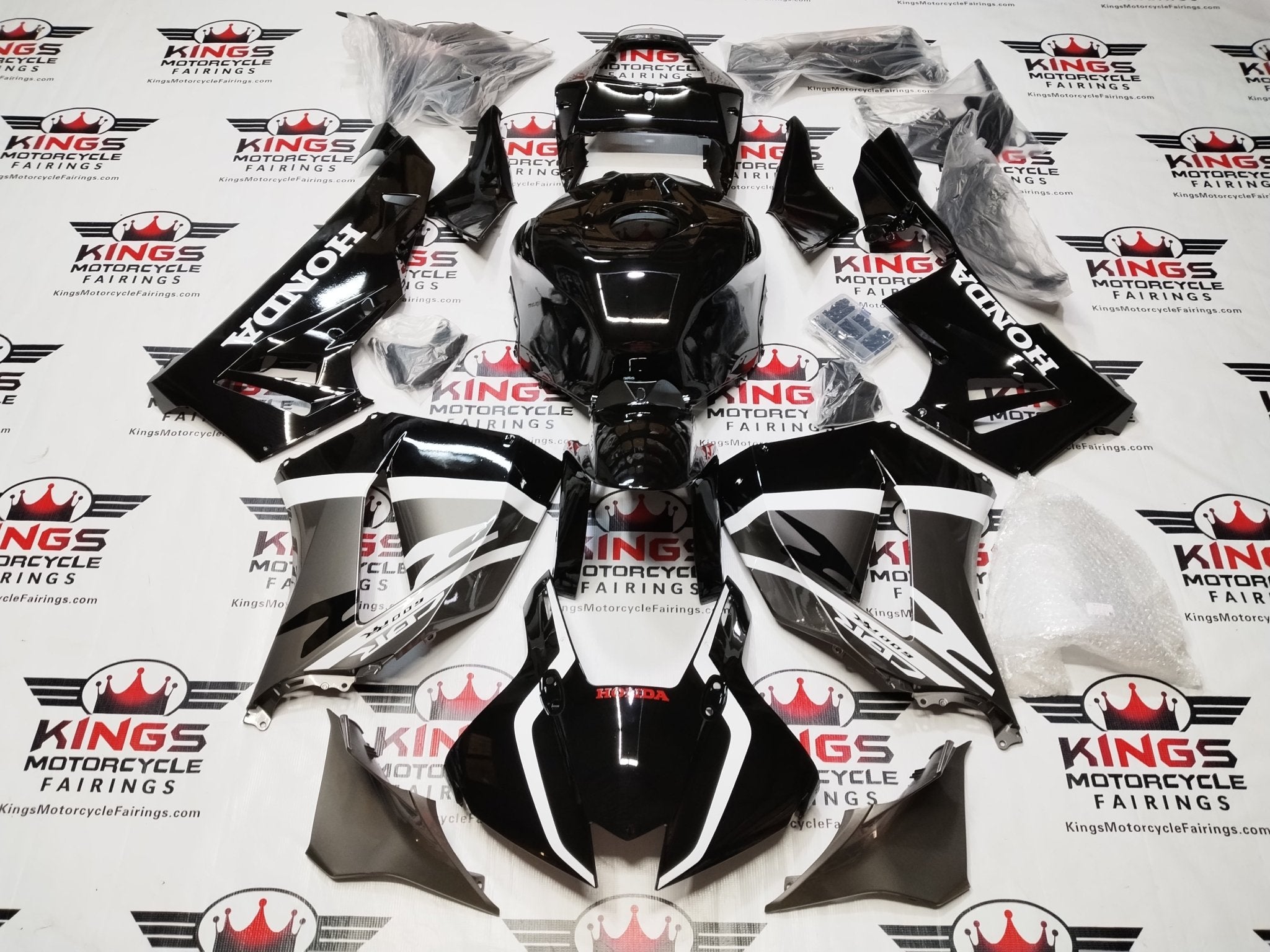 Honda CBR600RR Fairings (2024-2025) Black, Silver, White at KingsMotorcycleFairings.com