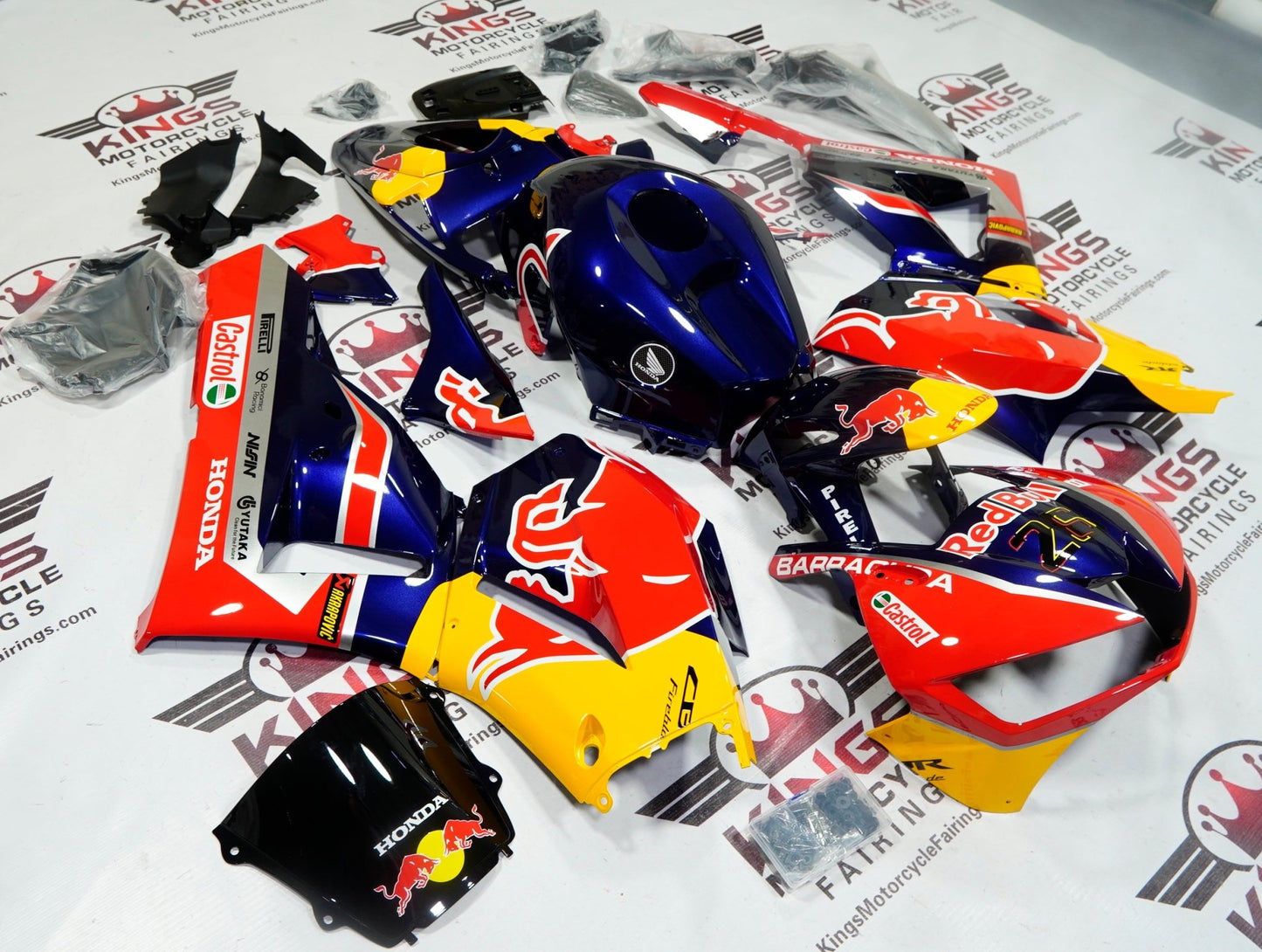 Honda CBR600RR Fairings (2024-2025) Blue, Red, Yellow RedBull at KingsMotorcycleFairings.com