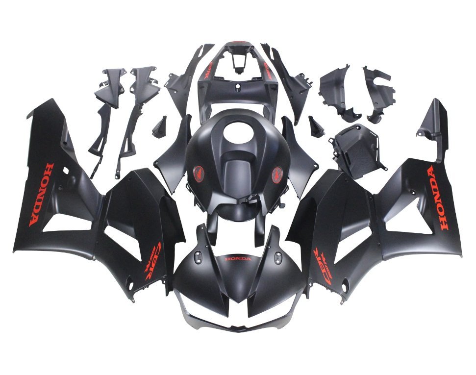 Honda CBR600RR Fairings (2024-2025) Matte Satin Black, Red at KingsMotorcycleFairings.com