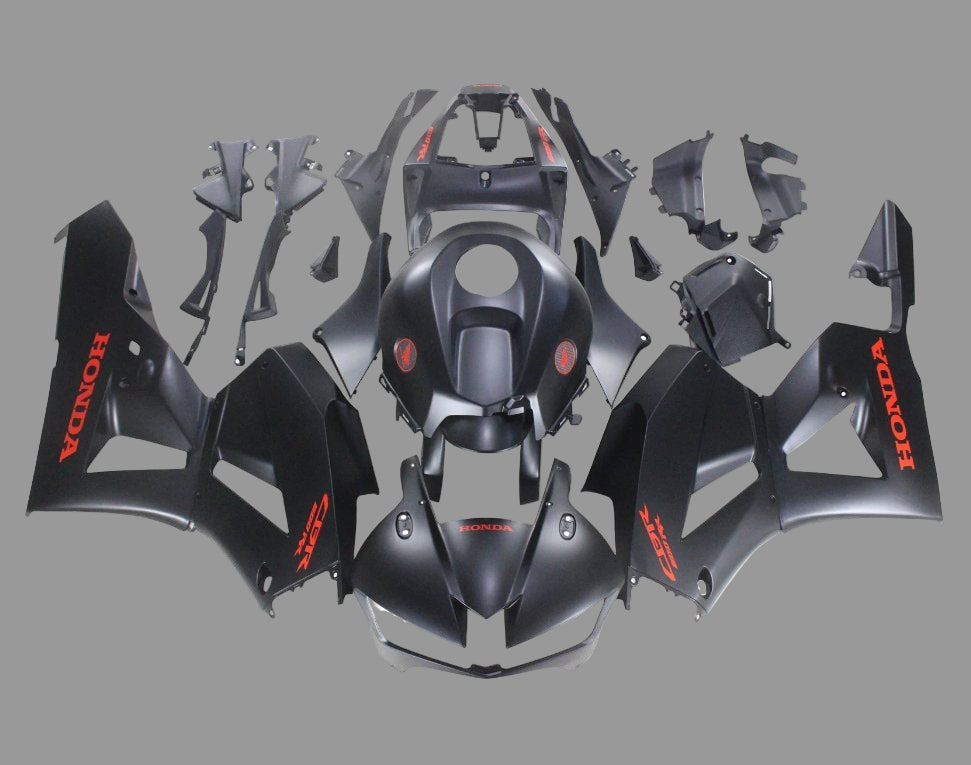 Honda CBR600RR Fairings (2024-2025) Matte Satin Black, Red at KingsMotorcycleFairings.com