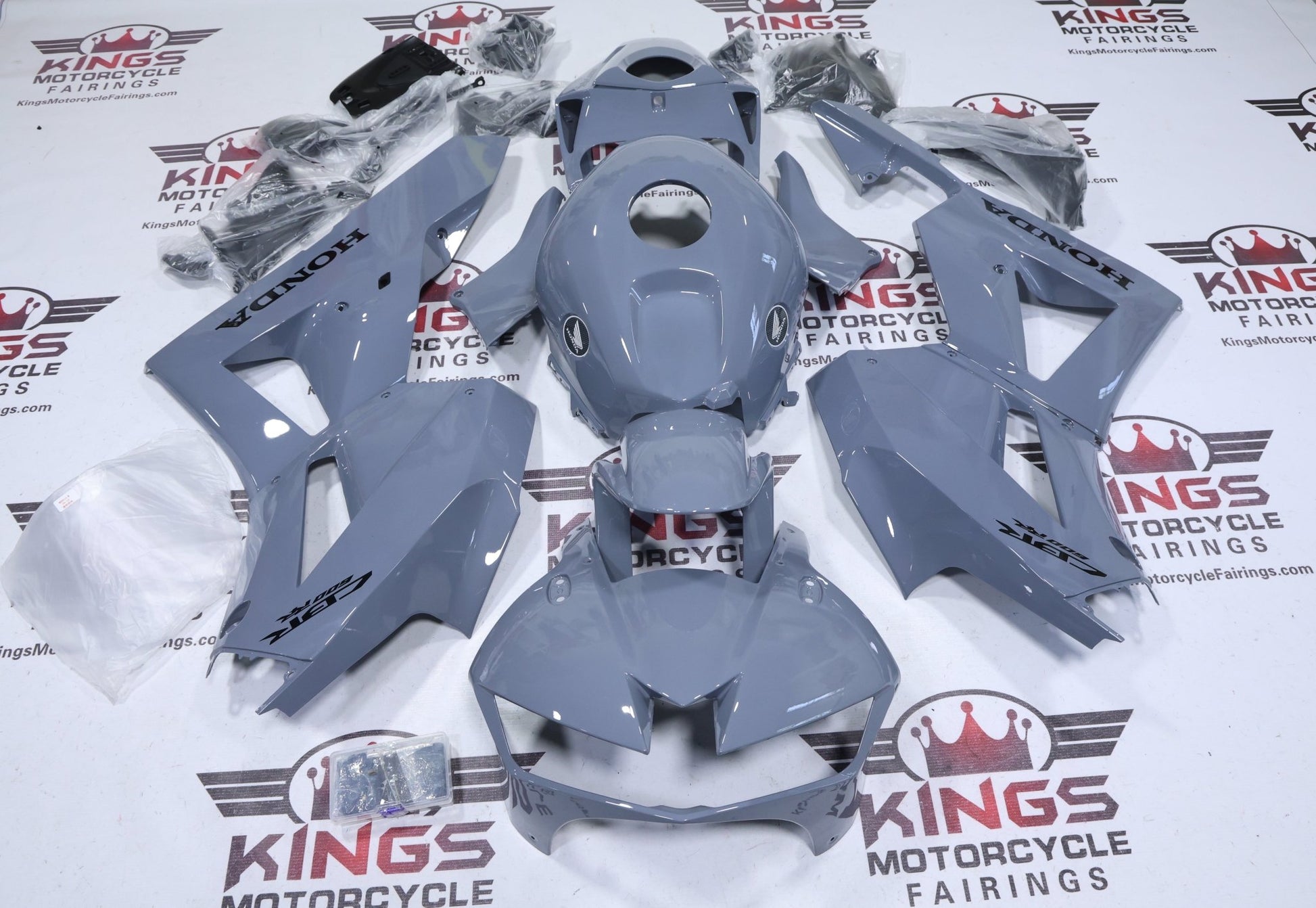 Honda CBR600RR Fairings (2024-2025) Nardo Gray, Black at KingsMotorcycleFairings.com