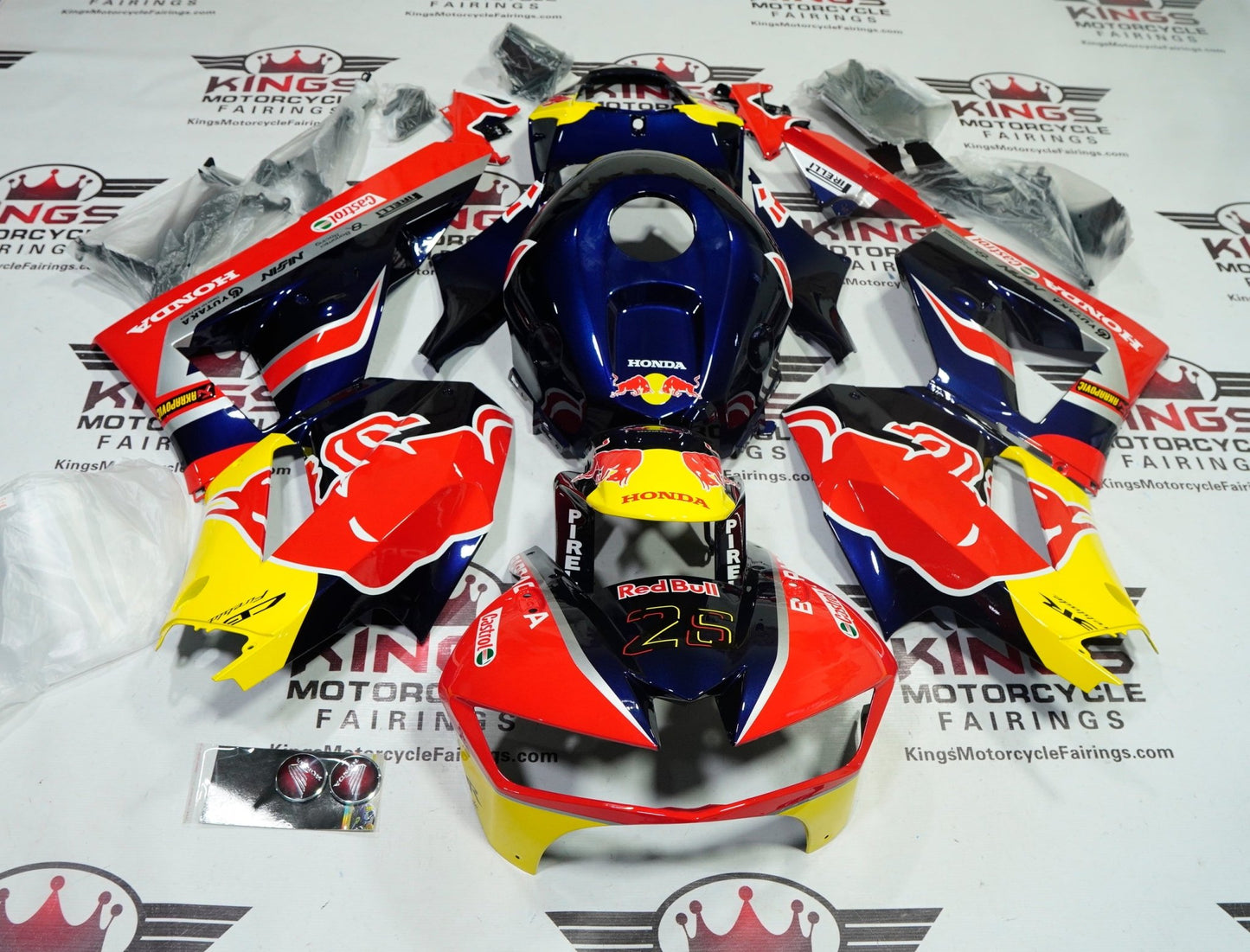 Honda CBR600RR Fairings (2024-2025) Red, Blue, Yellow RedBull at KingsMotorcycleFairings.com