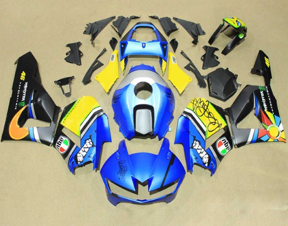 Honda CBR600RR Fairings (2026) Blue, Yellow, Black Creature at KingsMotorcycleFairings.com