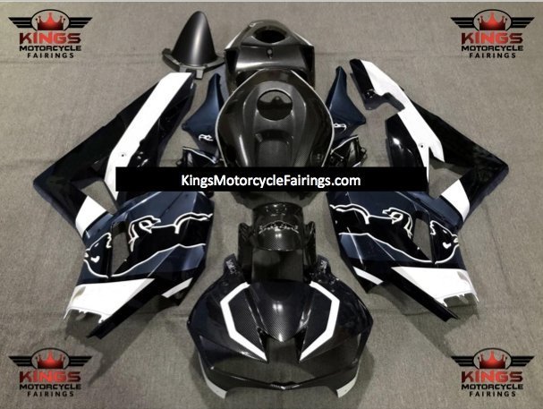 Honda CBR600RR Fairings (2026) Dark Gray, Blue, Black, White Bull at KingsMotorcycleFairings.com
