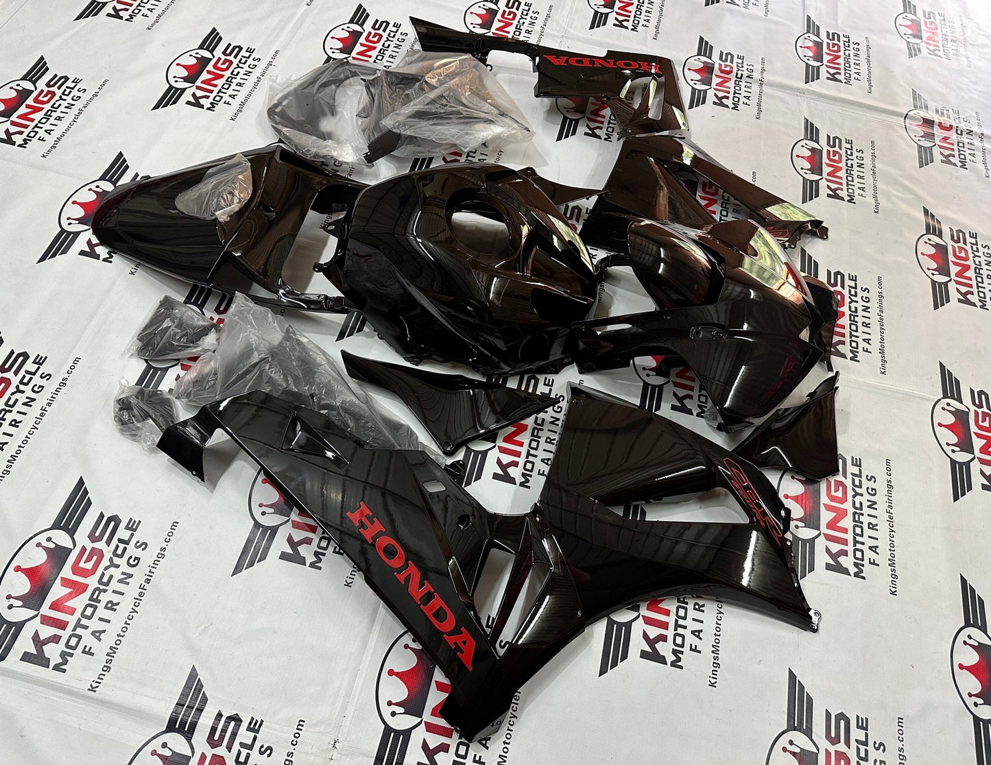 Honda CBR600RR Fairings (2026) Gloss Black, Red from KingsMotorcycleFairings.com