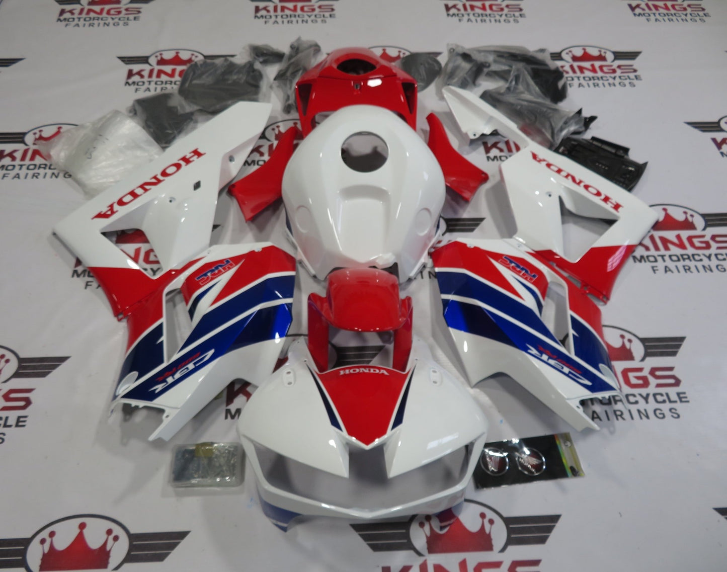 Honda CBR600RR Fairings (2026) White, Blue, Red HRC at KingsMotorcycleFairings.com