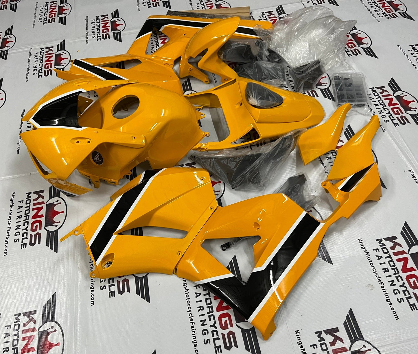 Honda CBR600RR Fairings (2026) Yellow, Black, White at KingsMotorcycleFairings.com