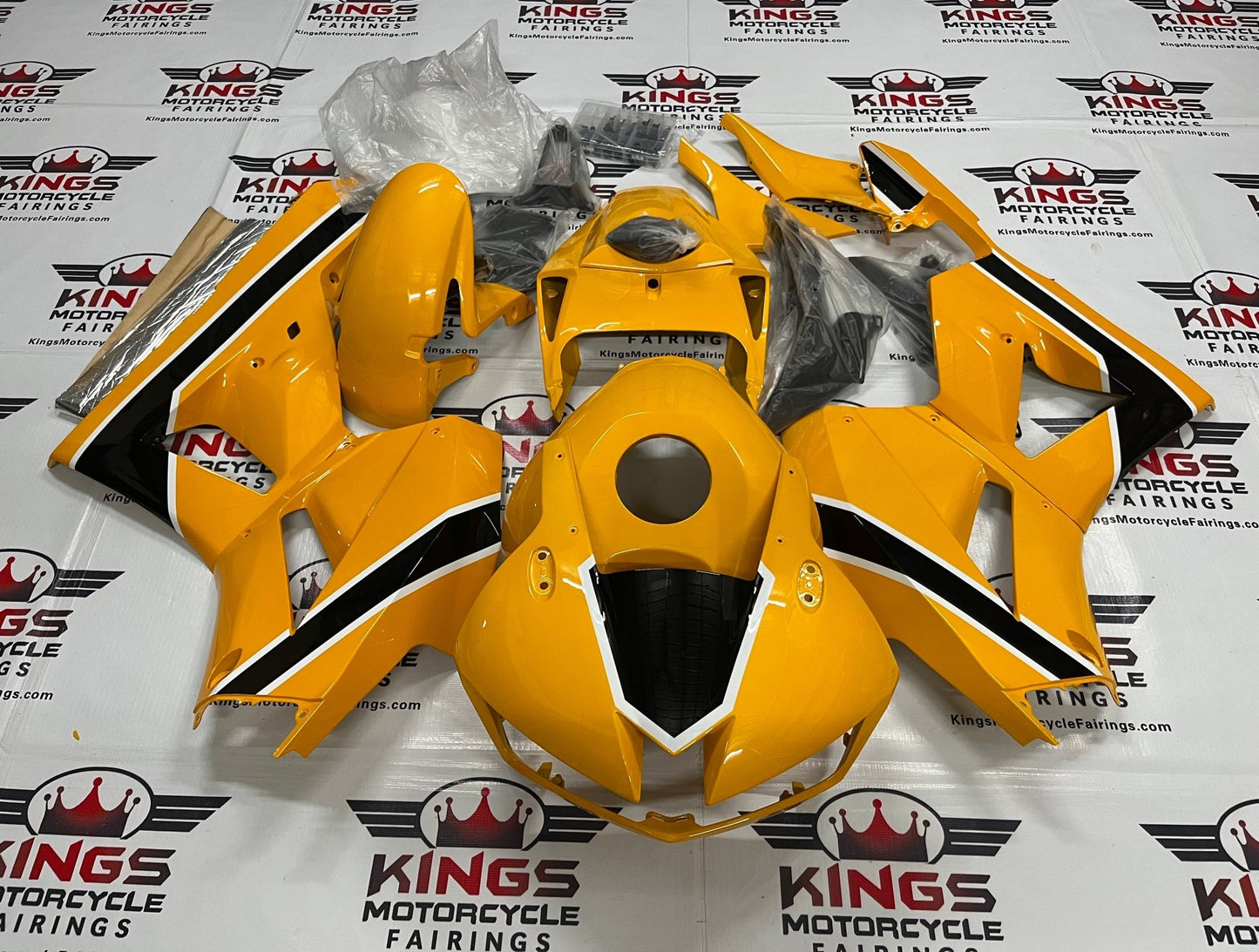 Honda CBR600RR (2026) Yellow, Black, White Fairings at KingsMotorcycleFairings.com