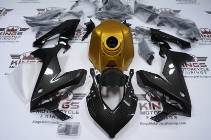 Honda CBR650R Fairings (2021-2023) Faux Carbon Fiber, Gold at KingsMotorcycleFairings.com