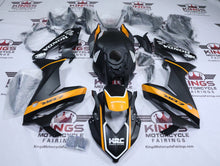 Honda CBR650R Fairings (2021-2023) Matte Black, Dark Yellow Stripe at KingsMotorcycleFairings.com