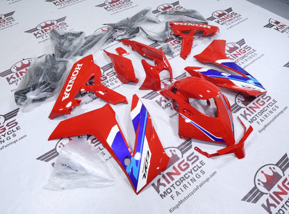 Honda CBR650R Fairings (2024-2025) Red, White, Dual Blue at KingsMotorcycleFairings.com