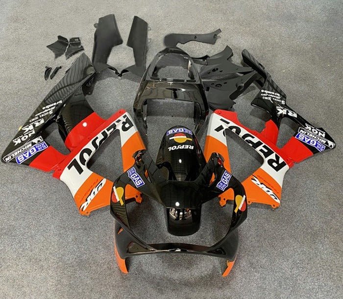 Honda CBR900RR 929 Fairings (2000-2001) Black, Orange Repsol at KingsMotorcycleFairings.com