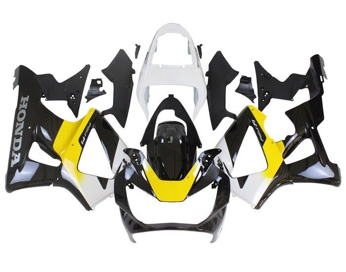 Honda CBR900RR 929 Fairings (2000-2001) Black, White, Yellow at KingsMotorcycleFairings.com