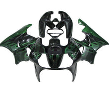Honda CBR900RR Fairings (1998-1999) Black, Green Flames at KingsMotorcycleFairings.com