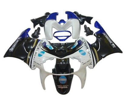 Honda CBR900RR Fairings (1998-1999) White, Black, Blue Konica at KingsMotorcycleFairings.com