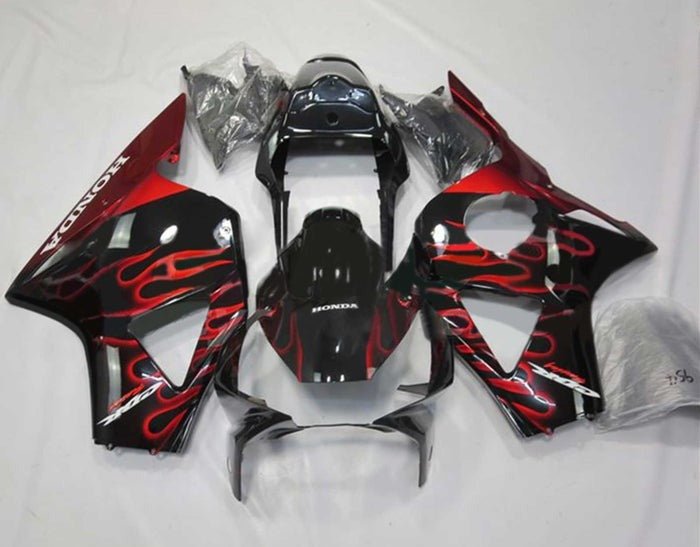 Honda CBR 900RR Fairings (2002-2003) Black, Red Flames at KingsMotorcycleFairings.com