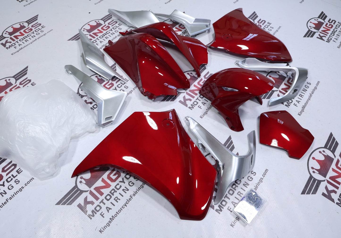 Honda VFR1200 Fairings (2010-2013) Red, Silver from KingsMotorcycleFairings.com