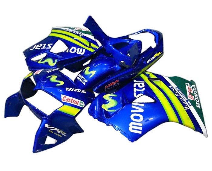 Honda VFR800 Fairings (1998-2001) Blue Movistar at KingsMotorcycleFairings.com