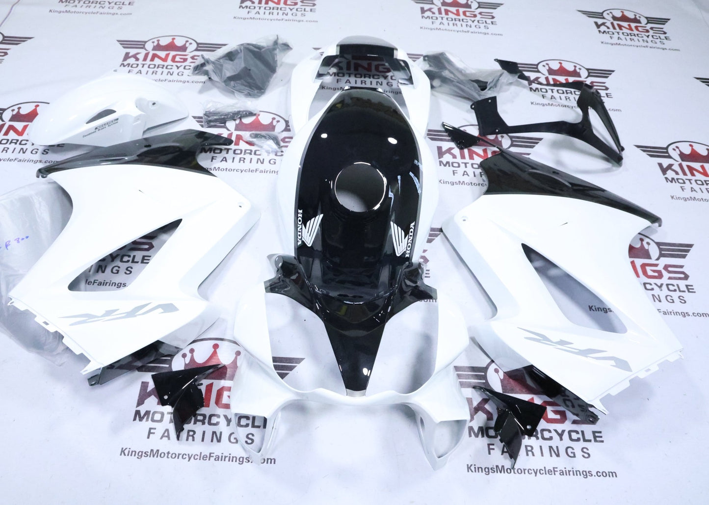 Honda VFR800 Fairings (2002-2013) Pearl White, Black, Silver at KingsMotorcycleFairings.com