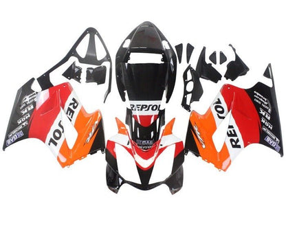 Honda VFR800 Fairings (2002-2013) Red, Black, Orange White Repsol at KingsMotorcycleFairings.com