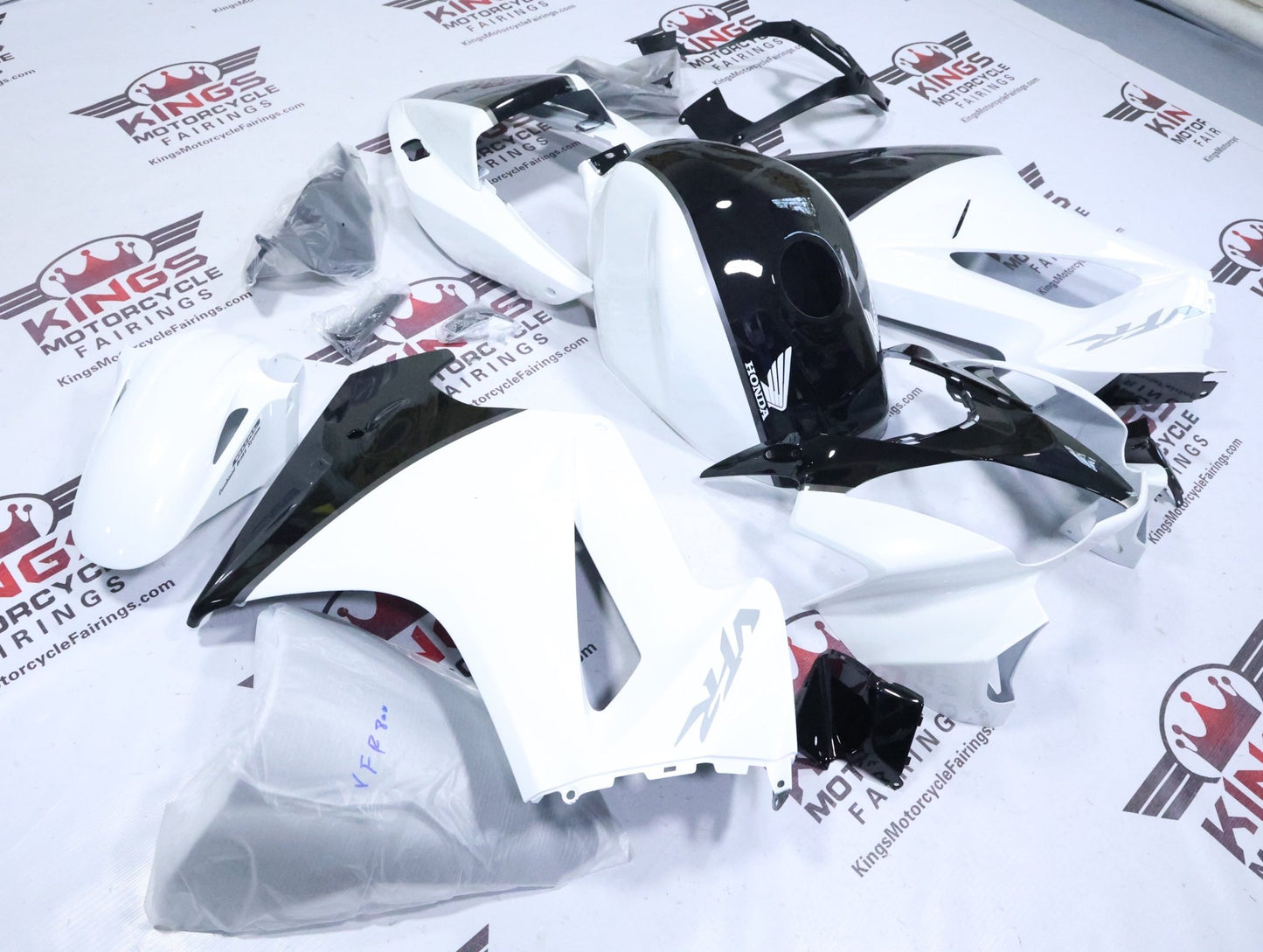 Honda VFR800 Fairings (2002-2013) White, Black, Silver from KingsMotorcycleFairings.com