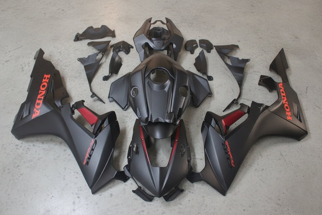 Honda CBR1000RR Fairings (2017-2025) Matte Black, Red at KingsMotorcycleFairings.com