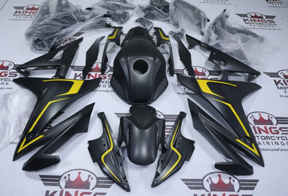 Honda CBR500R Fairings (2016-2018) Matte Black, Yellow from KingsMotorcycleFairings.com