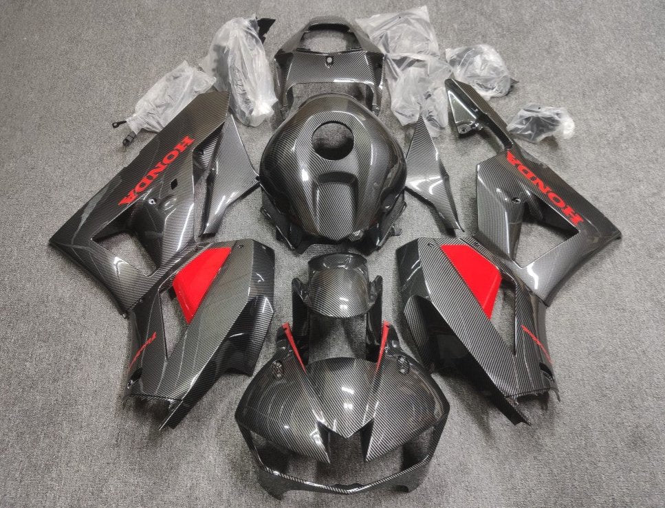 Honda CBR600RR Fairing Kit (2026) Faux Carbon Fiber, Red at KingsMotorcycleFairings.com