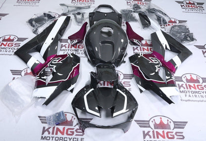 Honda CBR600RR Fairing Set (2013-2023) Faux Carbon Fiber, Fuchsia Purple, Bull at KingsMotorcycleFairings.com