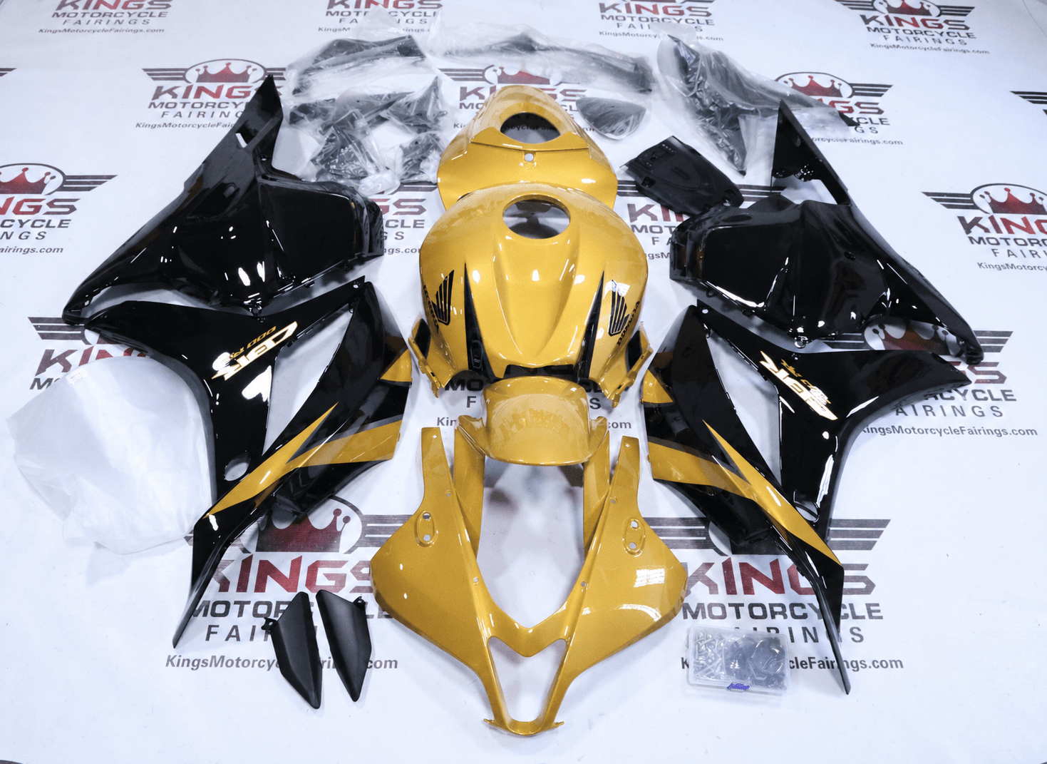 Honda CBR600RR Fairings (2009-2012) Gold, Black from KingsMotorcycleFairings.com