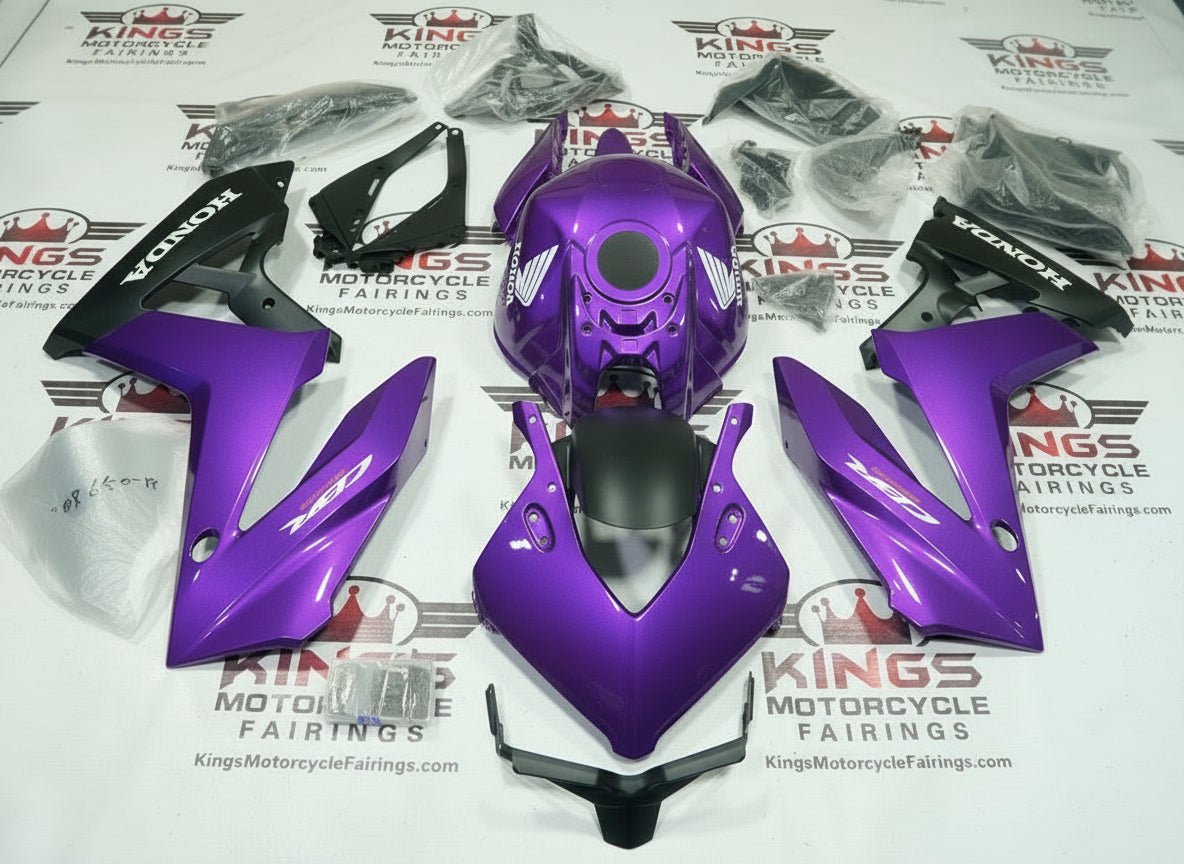 Honda CBR650R Fairings (2024-2025) Purple, Matte Black from KingsMotorcycleFairings.com