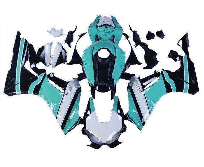 Honda CBR 1000RR Fairings (2017-2025) Blue Turquoise, Black, White at KingsMotorcycleFairings.com