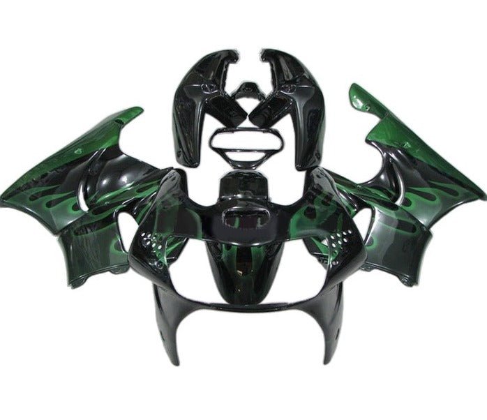 Honda CBR 900RR Fairings (1998-1999) Black, Green Flames at KingsMotorcycleFairings.com