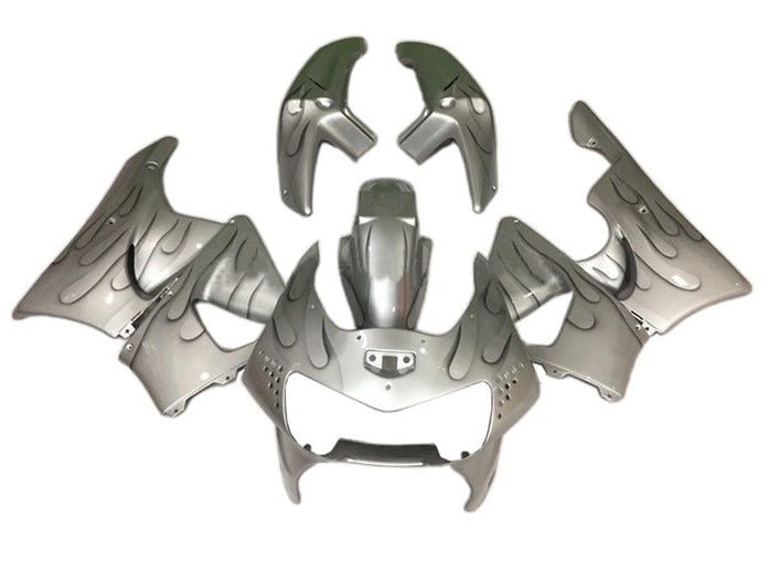 Honda CBR 900RR Fairings (1998-1999) Silver Flames at KingsMotorcycleFairings.com
