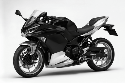 KawasakiI Ninja 500 Fairing Set (2024-2025) Matte Black, Gloss Silver at KingsMotorcycleFairings.com