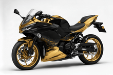 KawasakiI Ninja 500 Fairings (2024-2025) Gold, Matte Black at KingsMotorcycleFairings.com