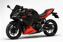KawasakiI Ninja 500 Fairings (2024-2025) Matte Black, Red Spray at KingsMotorcycleFairings.com