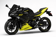 KawasakiI Ninja 500 Fairings (2024-2025) Matte Black, Yellow Spray at KingsMotorcycleFairings.com