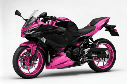 KawasakiI Ninja 500 Fairings (2024-2025) Pink Splash, Matte Black at KingsMotorcycleFairings.com