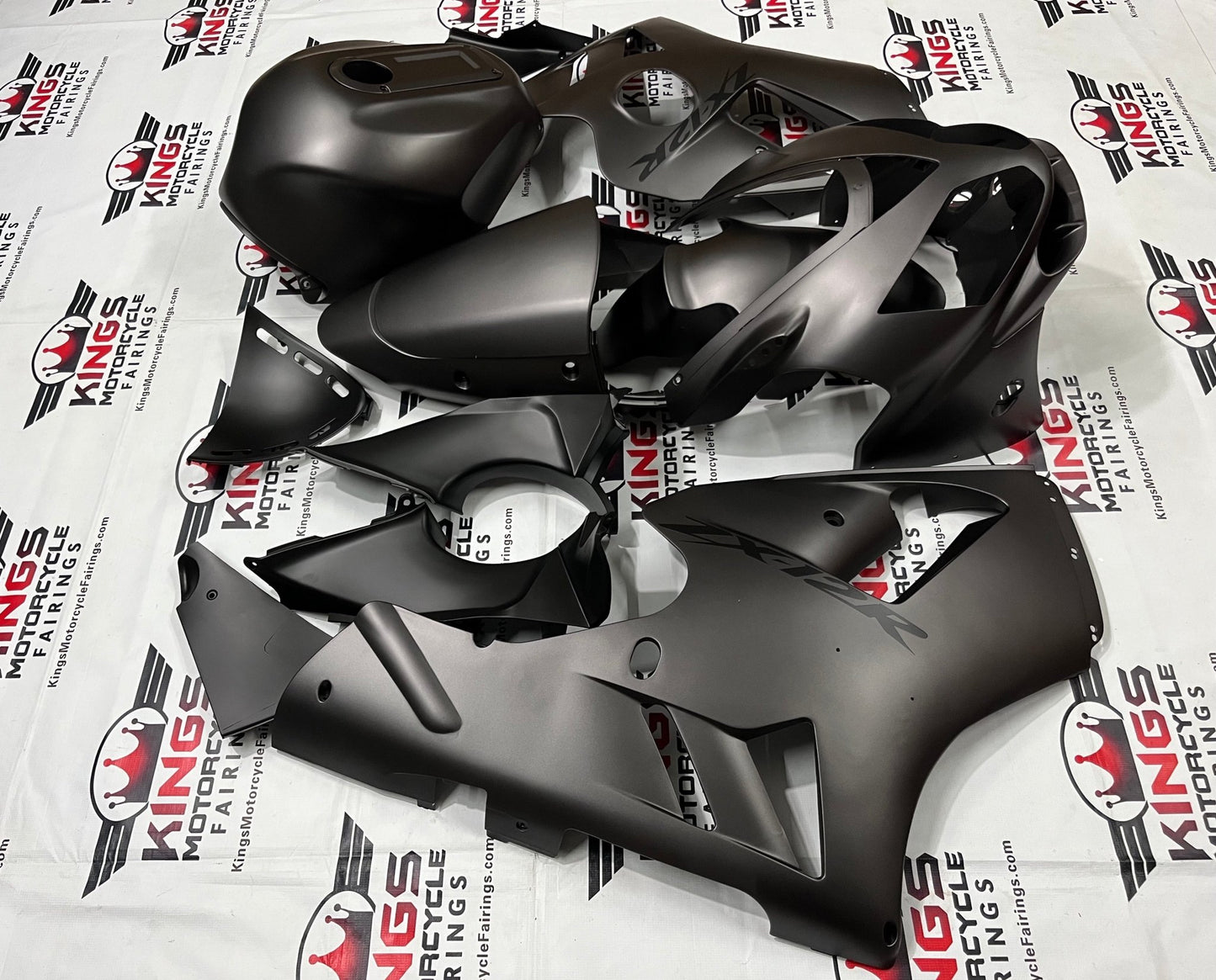 Kawasaki NINJA ZX-12R Fairings (2002-2006) Matte Gray, Black at KingsMotorcycleFairings.com