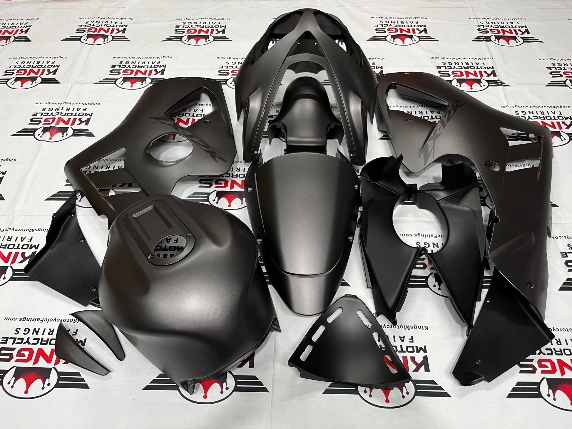 Kawasaki NINJA ZX-12R Fairings (2002-2006) Matte Gray, Black from KingsMotorcycleFairings.com