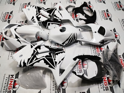 Kawasaki Ninja 250R Fairing Set (2008-2013) White, Black, Stars at KingsMotorcycleFairings.com