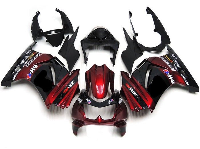Kawasaki Ninja 250R Fairings (2008-2013) Candy Red, Black, Elf from KingsMotorcycleFairings.com