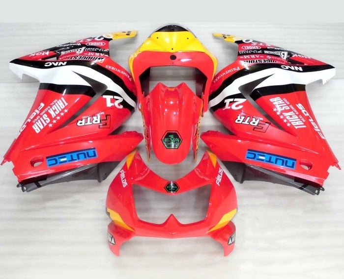 Kawasaki Ninja 250R Fairing kit (2008-2013) Red Trick Star at KingsMotorcycleFairings.com