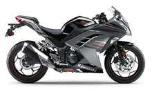 Kawasaki Ninja 300 Fairings (2013-2024) Black, Silver, Red Stripe at KingsMotorcycleFairings.com